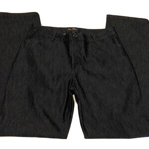 Lee Womens Relaxed Fit Straight Leg Mid Rise Pants Size 12 Long Black Denim Cott